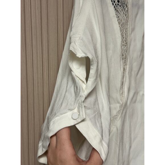 Reiss Harlowe Lace Inset Top Cream Size 10 - Picture 7 of 10